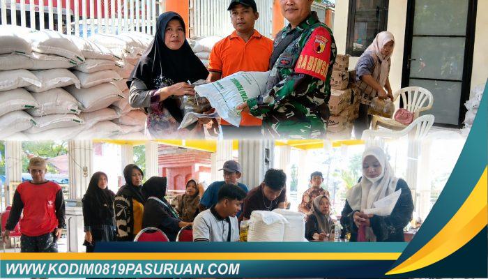 Ribuan Warga Rowogempol Terima Bantuan Pangan, Babinsa Hadir Jaga Kelancaran Penyaluran