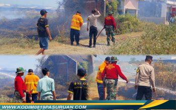 *Api Cepat Membesar, Lahan Kosong di Perumahan Citra Lestari Tanggulangin Terbakar, Respons Cepat Babinsa dan Warga Cegah Kebakaran Meluas*