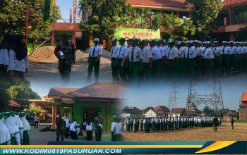 Tanamkan Disiplin dan Cinta Tanah Air Sejak Dini, Babinsa Bulusari Bekali Siswa MIN 2 Pasuruan dengan LBB dan Bela Negara