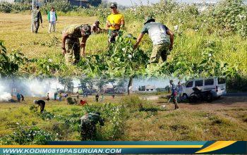 Sinergi TNI, Polri, dan Warga Warnai Kerja Bakti Massal di Lapangan Jatirejo Lekok
