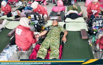 Perkuat Sinergi Sosial, Danramil 0819/20 Gempol Dukung Aksi Donor Darah