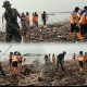 Cegah Banjir dan Jaga Kelestarian Lingkungan, Babinsa Nguling Bersama Warga Bersihkan Muara Sungai Lawean